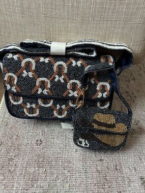 Beaded Western Rachel Zoe purse bag NWT